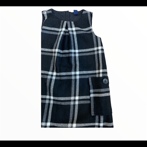 BABYGAP Tucked Jumper Plaid Grid Overall Slip Dress With Pockets Black Girl 4Y - Picture 4 of 9